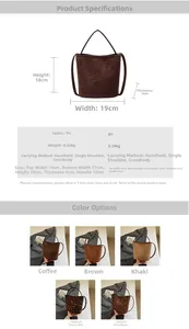Spécifications de taille et options de couleur pour le sac seau léopard en similicuir