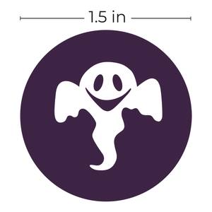 500 autocollants Halloween en rouleau avec fantôme violet de 1,5 pouce pour enfants