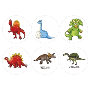 500pcs colorful cartoon dinosaur stickers for reward, including 6 unique dragon designs