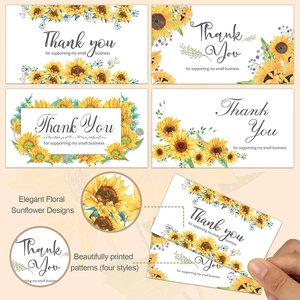 500-roll sunflower thank you stickers for small business packaging labels 3.8cm