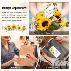 500pcs sunflower thank you stickers for small business packaging and retail shop decor