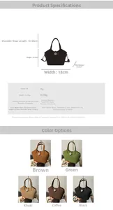 Tabella delle taglie e opzioni di colore per borsa a secchiello vintage in pelle PU
