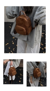 Brauner Vintage-Canvas-Rucksack zeigt Handheld- und Schultertrage-Stile im Freien