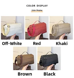 Présentation des couleurs du sac fourre-tout matelassé en duvet pour l'automne-hiver