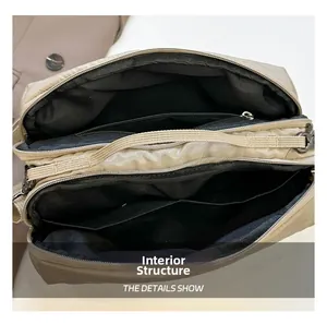 Structure interne multicouche du sac fourre-tout matelassé kaki avec poches zippées