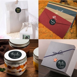 500 schwarze Gold-Thank You-Aufkleber für Kleinunternehmen-Verpackungen und Geschenke