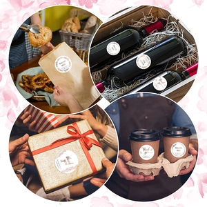 Floral round Thank You for supporting my small business stickers for gift packaging decor