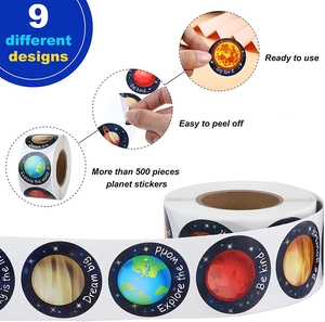 500pcs space planet theme stickers roll with motivational phrases for kids and decoration
