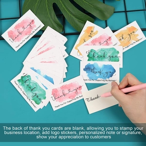 Aquarell Thank You Business Karten Set mit leerer Rückseite für individuelle Beschriftung