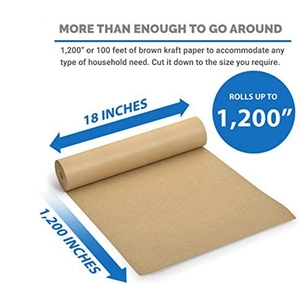 Brown kraft paper roll 18 inches wide by 100 feet long for gift wrapping and DIY crafts