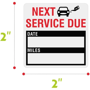 Adesivo promemoria manutenzione auto impermeabile con campi data e chilometraggio