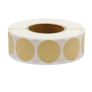 Brown kraft paper round sticker roll for DIY gift packaging and holiday baking seals