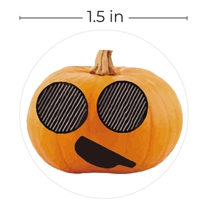 Rouleau de 500 autocollants citrouille Halloween de 1,5 pouce au design cool