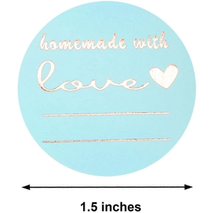 Rotolo di adesivi blu da 3,8 cm con lamina d'oro e spazio per scritte personalizzate