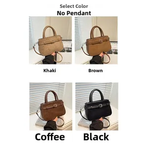 Quatre sacs à main minimalistes en tons kaki et marron présentés dans une grille 2x2