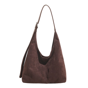 Retro matte dark brown tote bag with adjustable strap and large capacity