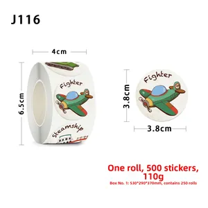 Détails d'autocollants de transport 3,8cm avec 500 étiquettes adhésives par rouleau