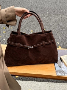 Sac Cabas Femme Rétro en Cuir PU Grande Capacité Sac à Épaule Avec Décoration de Boucle de Ceinture Automne Hiver Chic