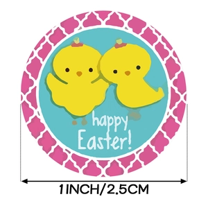 Easter chick round gift seal sticker 1 inch diameter labels for festive crafts and decor