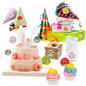 500pcs colorful Happy Birthday round adhesive seal stickers for gift box and party decor