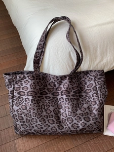 Sac fourre-tout tendance en toile imprimé léopard à grande capacité pour le quotidien