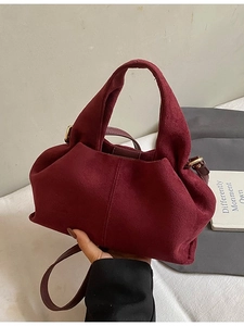Sac Cloud en Suède Synthétique Mat Style Coréen Femme Sac à Main Plissé Élégant Sac Bandoulière Polyvalent Sac à Épaule