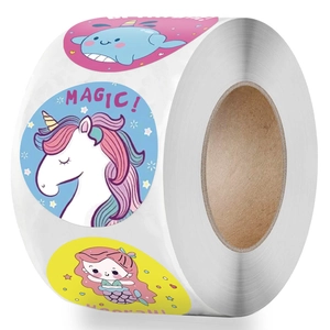 Rouleau d'autocollants animaux avec motifs magiques de licorne et de sirène