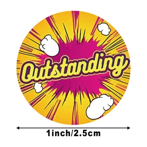 1 Zoll Outstanding Pop-Art-Aufkleber rund Siegel für Bastelarbeiten und Verpackungen