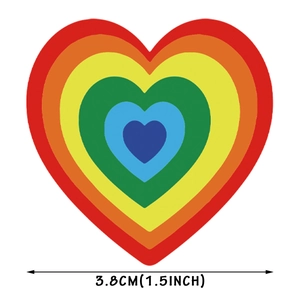 Rainbow heart stickers for Valentines Day gift sealing with 1.5 inch width design