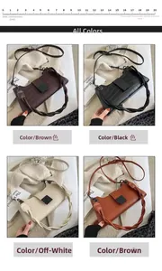 Detailed comparison of four crocodile pattern bags in coffee, black, cream, and brown