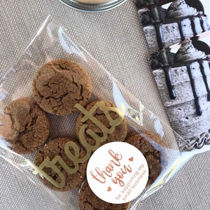 Roll of 500 Thank You stickers with rose gold foil for sealing food packaging bags