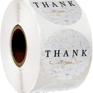 Marble Thank You Stickers Gold Foil Round Labels For Small Business Gift Packaging Envelope Seal Decorative Stationery