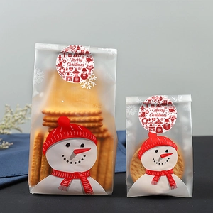 Christmas snowman frosted treat bags and Merry Christmas sealing stickers set for gifts