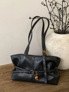 Vintage Weiches PU Leder Tragetasche Mit Großer Kapazität Für Damen Retro Gürtelschnalle Dekoration Schulter Achseltasche