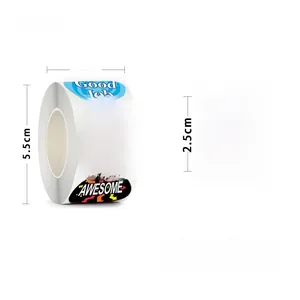 Roll of 500 colorful incentive reward stickers with Good Job and Awesome text designs