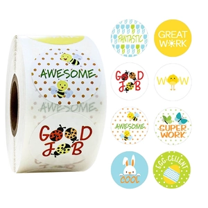 Reward Stickers For Kids Teachers Cute Cartoon Animal Pattern Decorative Roll Stickers For School Classroom Reward Labels