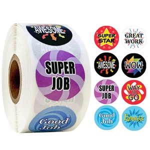 Motivational Reward Stickers Roll For Kids Teachers Students Round Classroom School Educational Supplies Multicolor Labels