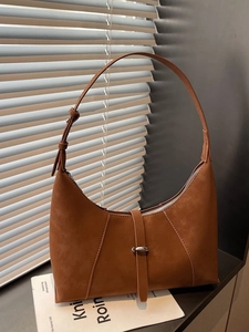 Women Retro PU Leather Underarm Bag Minimalist Solid Color Hobo Shoulder Bag For Daily Commute Fashion Handbag