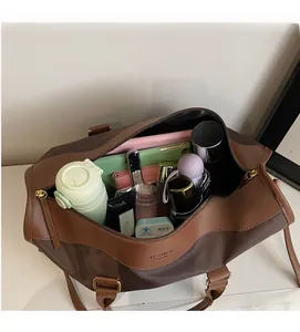 Top view of large capacity travel bag interior showing spacious storage space for essentials