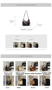 Specifiche dettagliate delle dimensioni e materiali per questa borsa tote in pelle PU vintage
