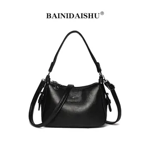 Women Fashion PU Leather Tote Bag Multiple Compartments Shoulder Crossbody Bag Retro Stitching Handbag Daily Top Handle Bag