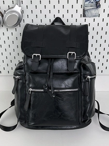 Women Vintage PU Leather Backpack Large Capacity Fashion Rucksack Business Commute Travel Bag With Multiple Pockets Retro School Bag