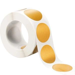 Gold Round Scratch Off Stickers Roll Metallic Coating Circle Labels For DIY Cards Games Rewards Business Gift Packaging