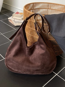 Large Capacity Women Suede Texture PU Leather Tote Bag Vintage Hobo Shoulder Bag With Adjustable Strap For Daily Commuting