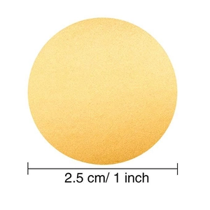 Golden round scratch-off stickers 1 inch diameter for gift sealing labels on white background