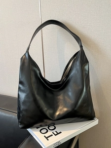 Sac Cabas Femme en Simili Cuir Souple Grande Capacité Design Hobo Minimaliste Sac à Main Rétro pour Travail
