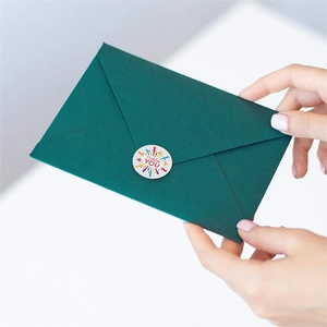 Colorful floral Thank You seal sticker for handmade gifts and envelopes