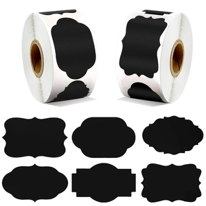 Removable Waterproof Chalkboard Stickers Matte Black PVC Labels Decorative Frame Tags For Kitchen Jars Bottles Pantry