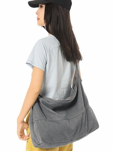 Sac Bandoulière en Toile Grande Capacité Style Rétro Décontracté Messager Unisexe Fourre-tout pour Étudiants Travail Quotidien