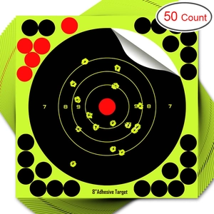 8 Inch Adhesive Splatter Shooting Targets Fluorescent Green Paper Target Stickers For Gun Rifle Pistol Archery Practice Aiming High Visibility Targets